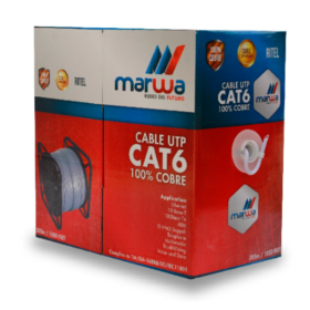 CABLE UTP MARWA X 305 MTR CAT 6 COBRE CERTIFICADO , CABLE PARA REDES ESTRUCTURADAS