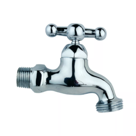 llave para jardin cromada en metal de 1/2